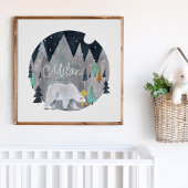 Bereng winters bergen maan  poster