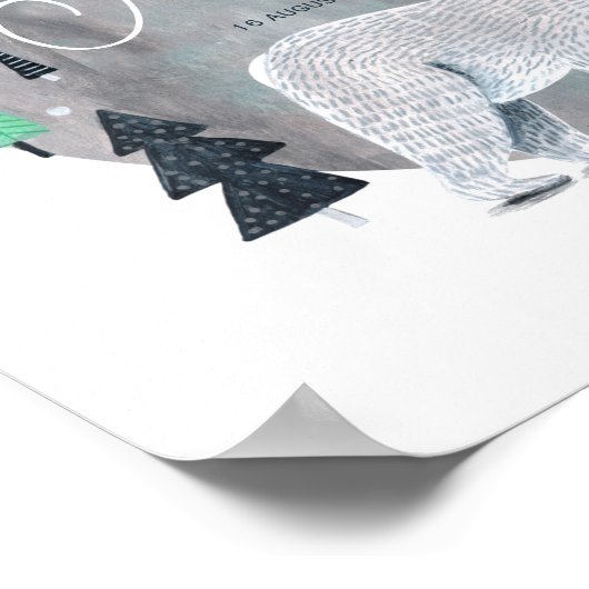 Bereng winters bergen maan  poster (Hoek)