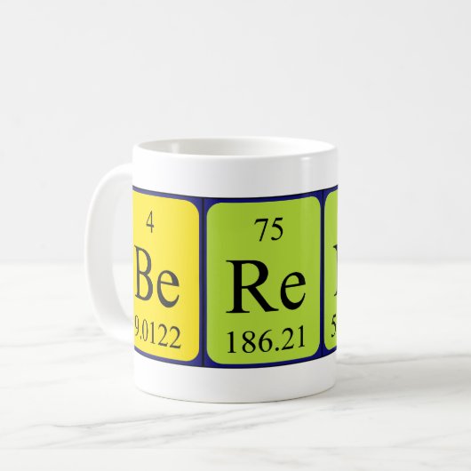 Berenice periodieke lijstnaam mok (Voorkant links)