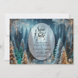 Berenjeneel dennen in winterglans bruiloft save the date