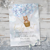Berenwachttijd Teddybeer Jongen Winter Babyshower Kaart