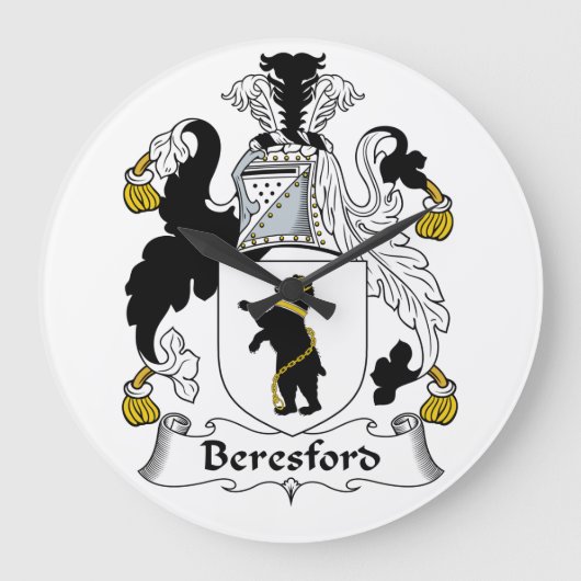 Beresford Family Crest Grote Klok (Voorkant)