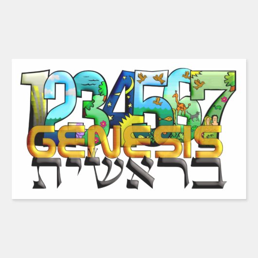 Bereshit Rechthoekige Sticker (Voorkant)