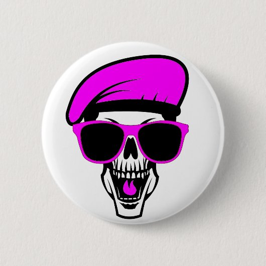 Beret Skull Ronde Button 5,7 Cm (Voorkant)