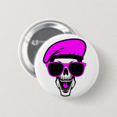Beret Skull Ronde Button 5,7 Cm (Voorkant /achterkant)