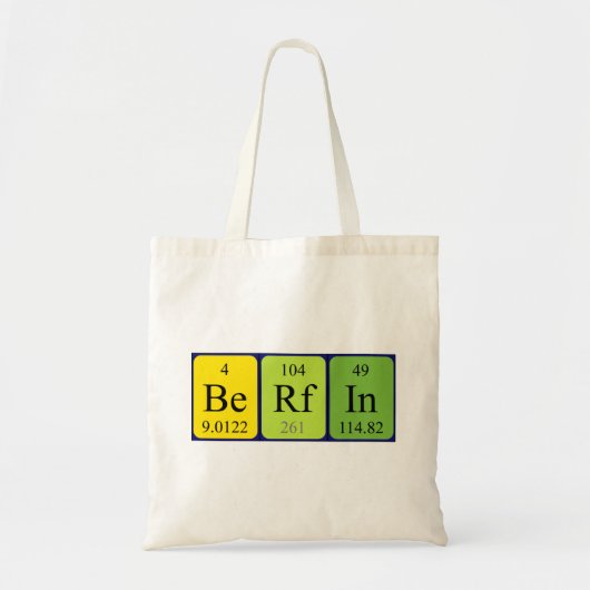 Berfin periodieke table name canvas tas (Voorkant)