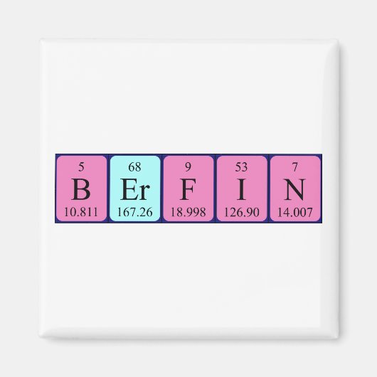 Berfin periodieke table name magnet (Voorkant)