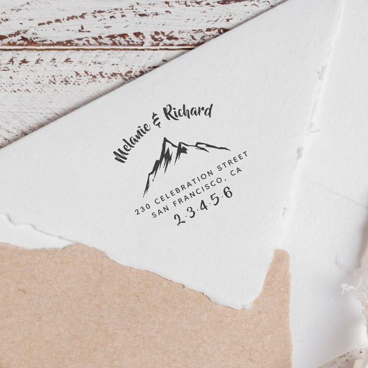 Berg | Aangepaste trouwnamen & retouradres Zelfinktende Stempel