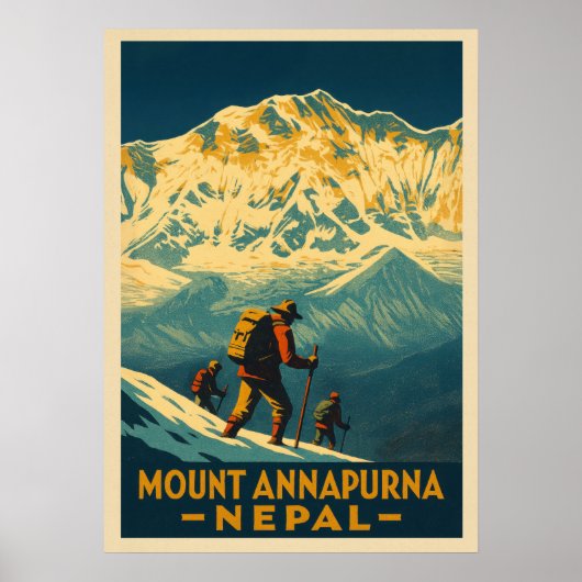 Berg Annapurna Nepal V01 Poster (Voorkant)