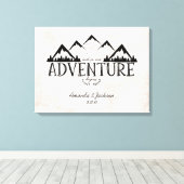 Berg Avontuur Alternatief Bruiloft Gastenboek Canvas Afdruk (Insitu (Houten vloer))