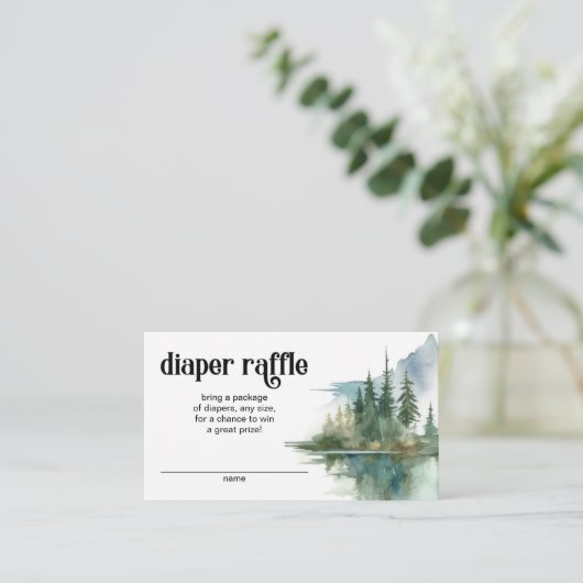 Berg Avontuur Bos Groene Luier Raffle Informatiekaartje (Staand voorkant)