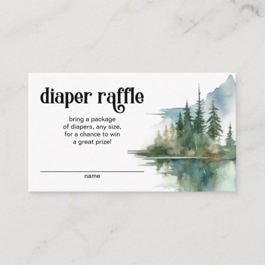 Berg Avontuur Bos Groene Luier Raffle Informatiekaartje (Voorkant)