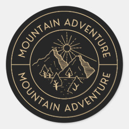Berg avontuur ronde sticker