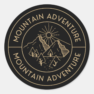 Berg avontuur ronde sticker