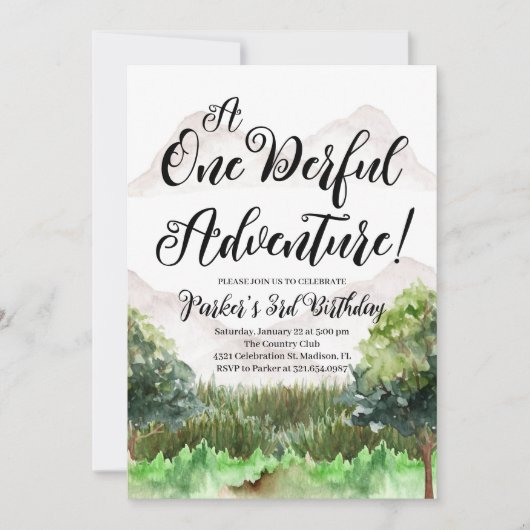 Berg Avontuur Verjaardag, Camping, Berg Kaart (Voorkant)