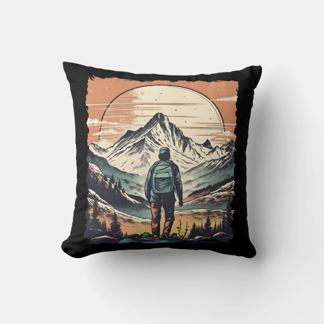 Berg avontuur wandelen kussen (Voorkant)