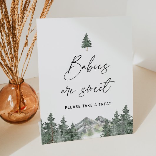 Berg Baby Shower Baby's Zijn Zoete Traktaties Reclamebord Met Voetstuk