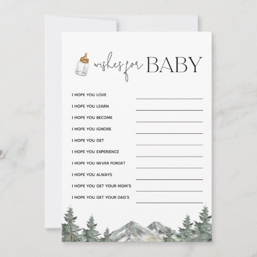 Berg Baby Shower Wensen Voor Baby Kaarten (Voorkant)