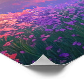 Berg Badend in Sunset Glow Poster (Hoek)