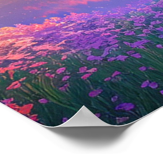 Berg Badend in Sunset Glow Poster (Hoek)