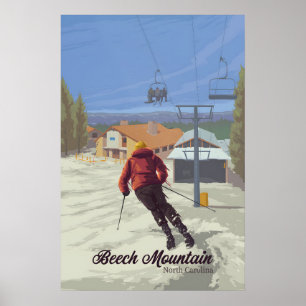 Berg Beech in North Carolina Skigebied Reizen Poster