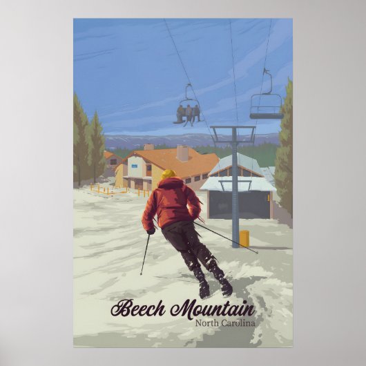 Berg Beech in North Carolina Skigebied Reizen Poster (Voorkant)