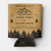 Berg Bestemming eenvoudige minimale bruiloft Blikjeskoeler (Voorkant)