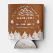 Berg Bestemming eenvoudige minimale bruiloft Blikjeskoeler (Voorkant)