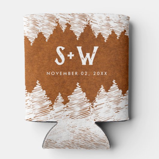 Berg Bestemming eenvoudige minimale bruiloft Blikjeskoeler (Achterkant)