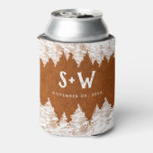 Berg Bestemming eenvoudige minimale bruiloft Blikjeskoeler (Blikje Achterkant)