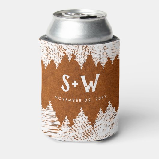 Berg Bestemming eenvoudige minimale bruiloft Blikjeskoeler (Blikje Achterkant)