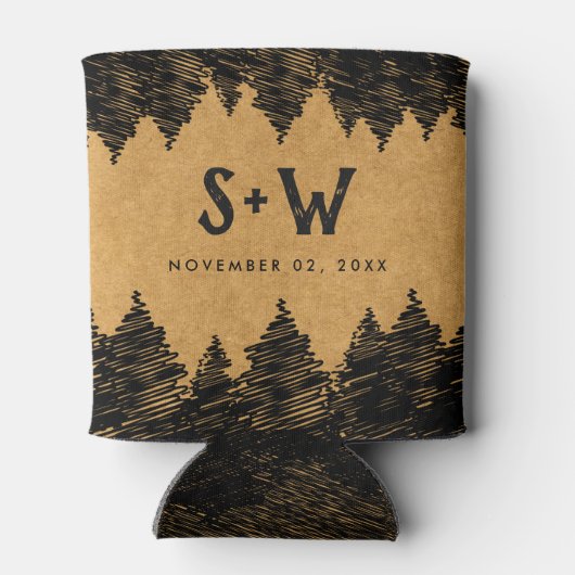 Berg Bestemming eenvoudige minimale bruiloft Blikjeskoeler (Achterkant)