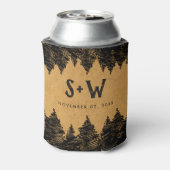 Berg Bestemming eenvoudige minimale bruiloft Blikjeskoeler (Blikje Achterkant)