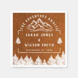 Berg Bestemming eenvoudige minimale bruiloft Servet