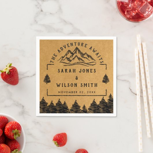 Berg Bestemming eenvoudige minimale bruiloft Servet (Insitu)