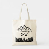 Berg Bestemming eenvoudige minimale bruiloft Tote Bag (Achterkant)