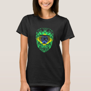 Berg Bike Motorcycle Helmet Braziliaanse vlag T-shirt