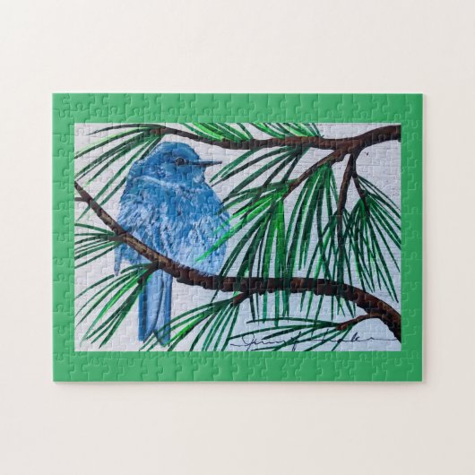 Berg Blauwe Ekster Puzzel (Horizontaal)