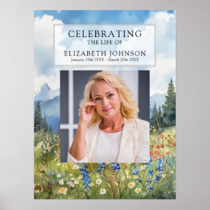 Berg bloem feest van het leven welkomstbord poster