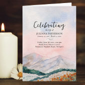 Berg Bloemenveld Viering van het leven Begrafenis Programma