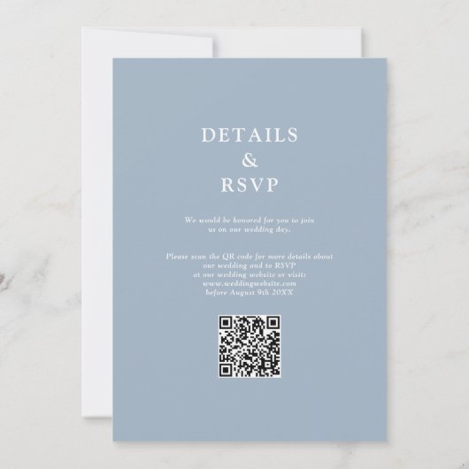 Berg Bloemstuk Metselwerk Pot QR Code Bruiloft Kaart (Achterkant)