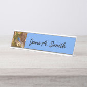 Berg Bluebird in Arches National Park Bureau Naambordje (Voorkant)