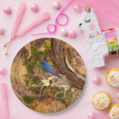 Berg Bluebird in Arches National Park Papieren Bordje (Feest)