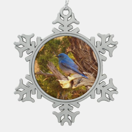 Berg Bluebird in Arches National Park Tin Sneeuwvlok Ornament (Voorkant)