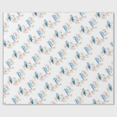 Berg Bluebird op Sakura Branch Cadeaupapier (Vlak)