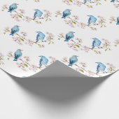 Berg Bluebird op Sakura Branch Cadeaupapier (Hoek)