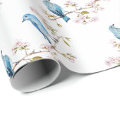 Berg Bluebird op Sakura Branch Cadeaupapier (Rol Hoek)