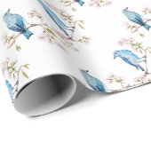 Berg Bluebird op Sakura Branch Cadeaupapier (Rol Hoek)