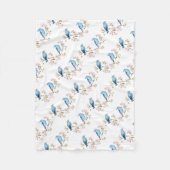 Berg Bluebird op Sakura Branch Fleece Deken (Voorkant)