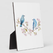 Berg Bluebird op Sakura Branch Fotoplaat (Zijkant)